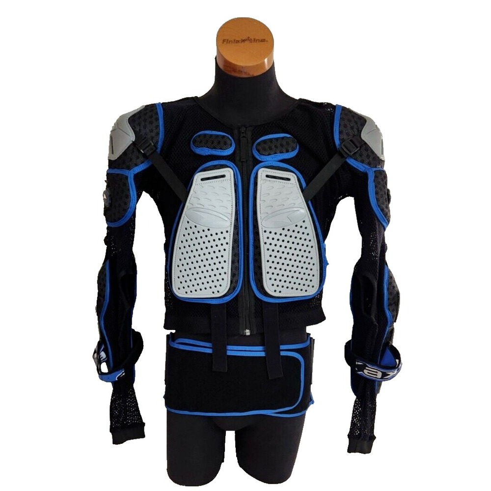 AXO Bike Jacket Air Cage Black Gray Blue Size 3XL Motorcycle Biker Gear Armour